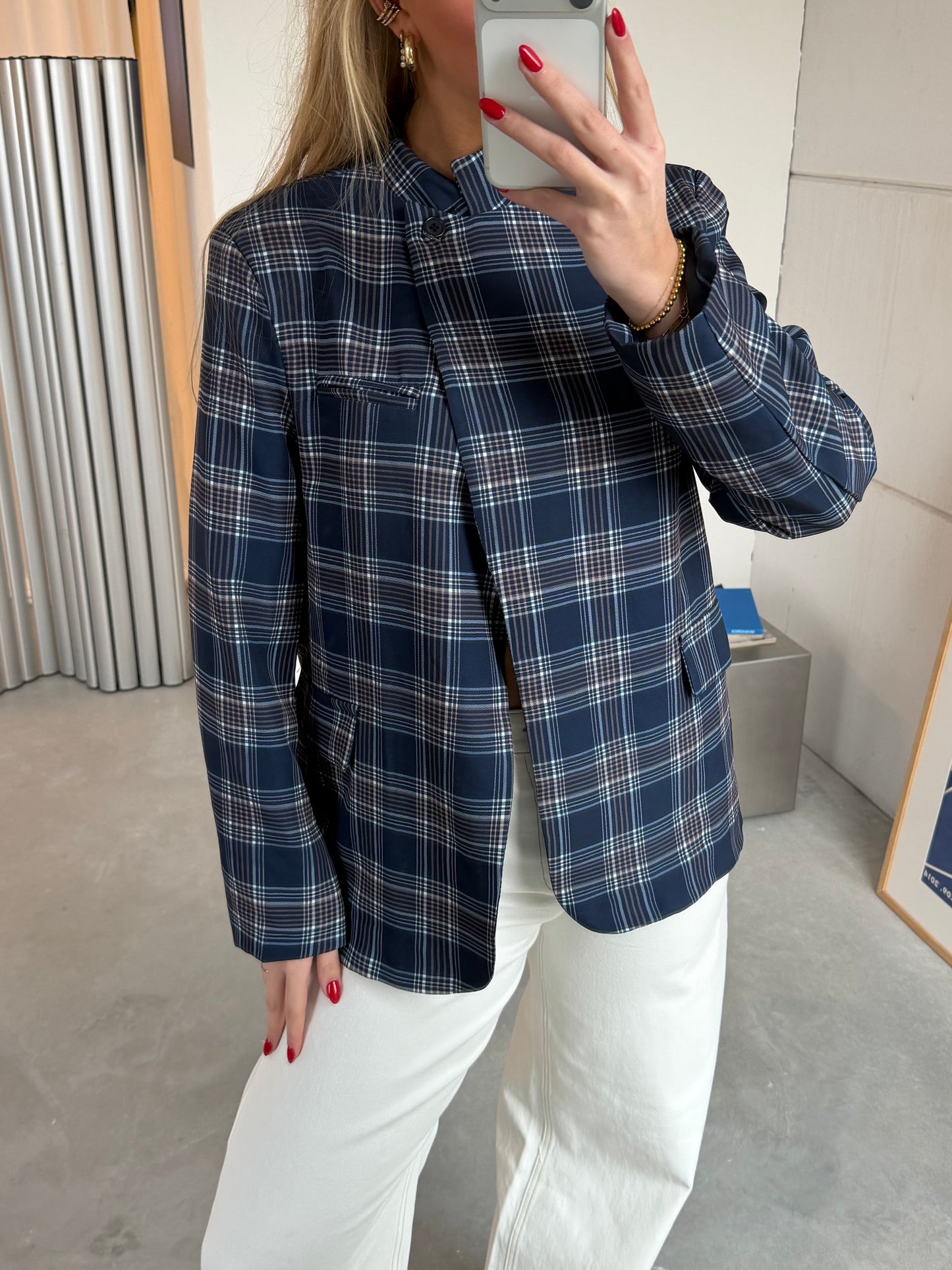 Lieve Blazer Gestreept Blauw