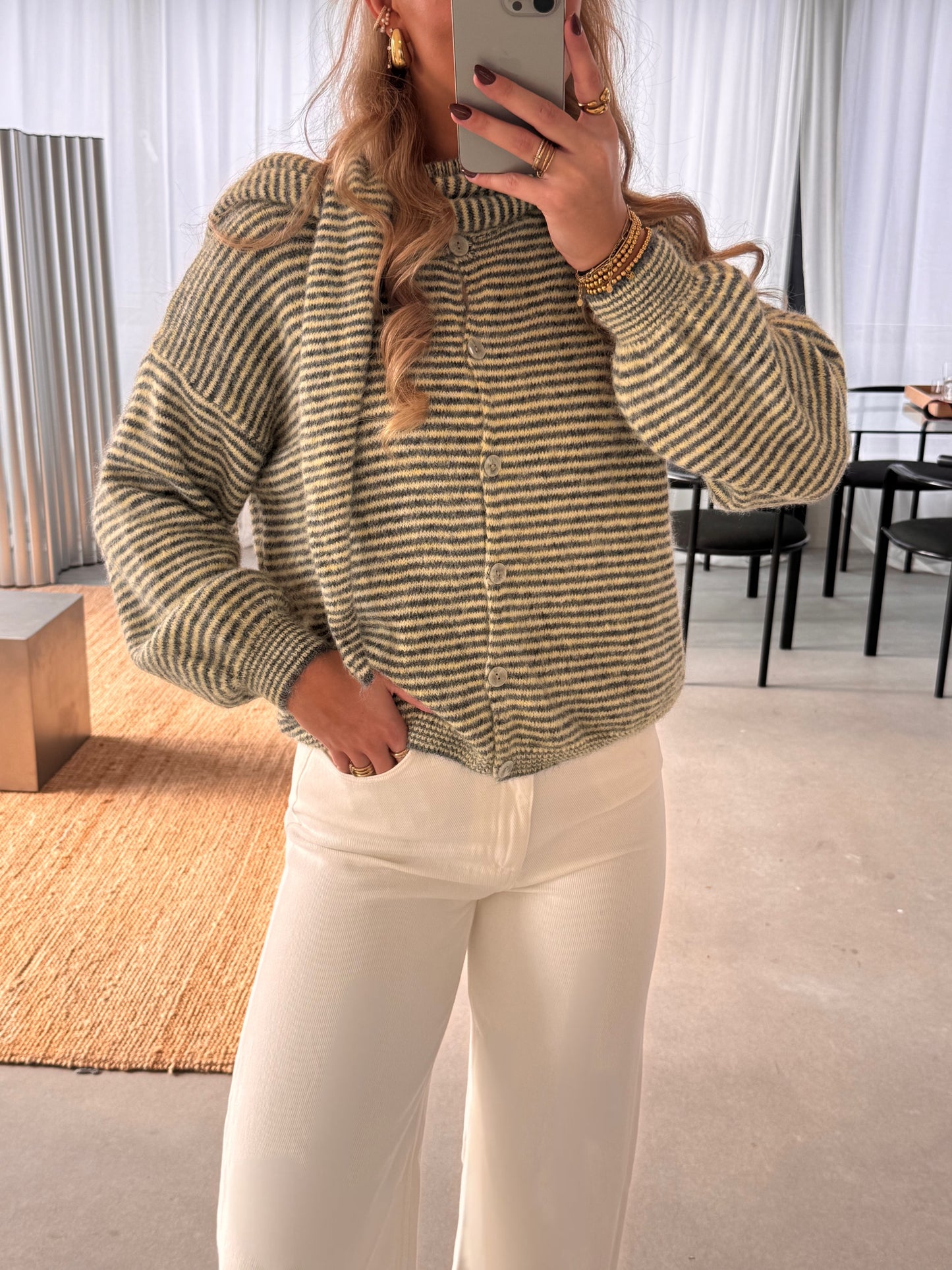 Livia Sweater Geel met sjaal