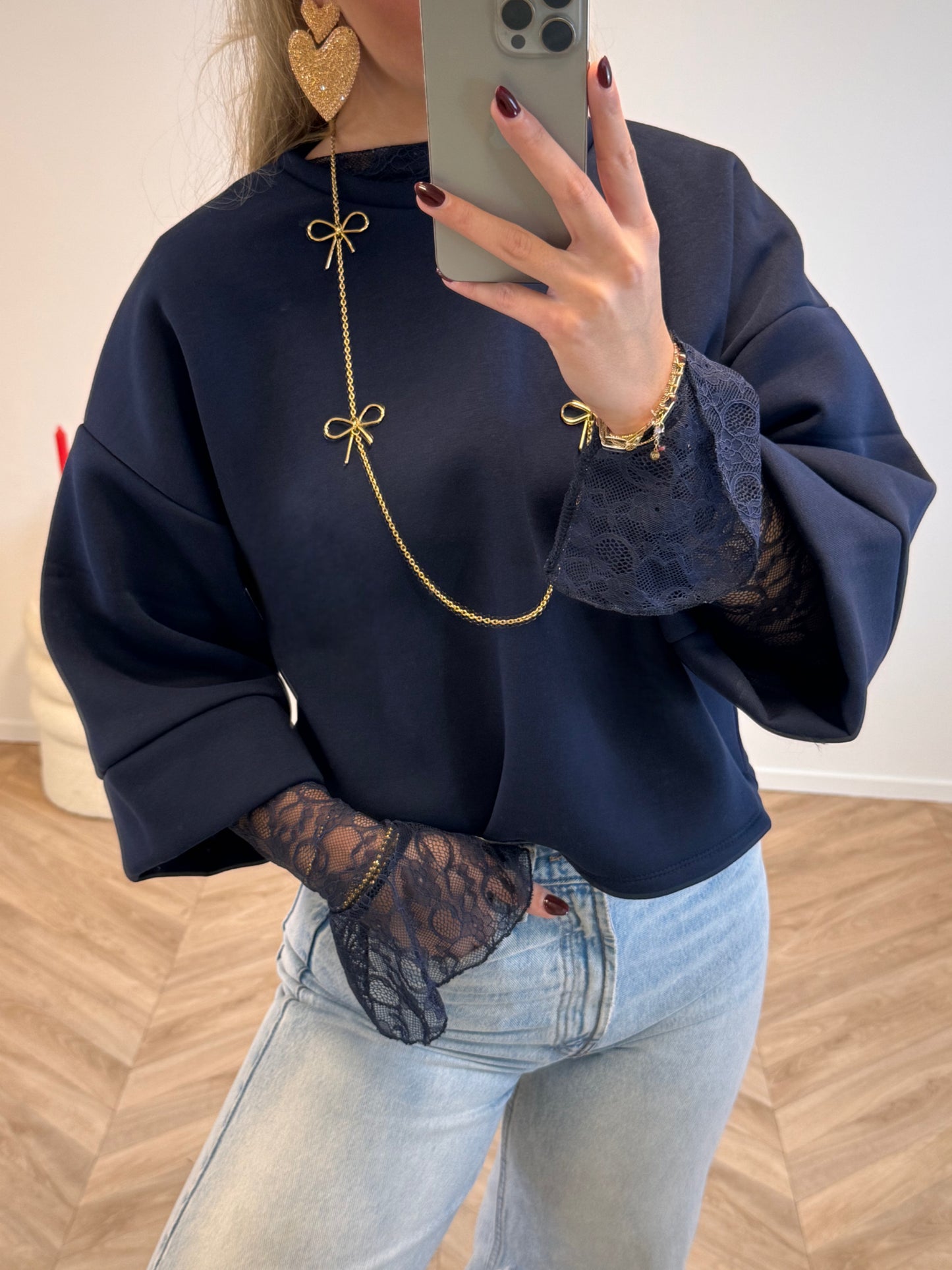 Olivia Kanten Top Navy