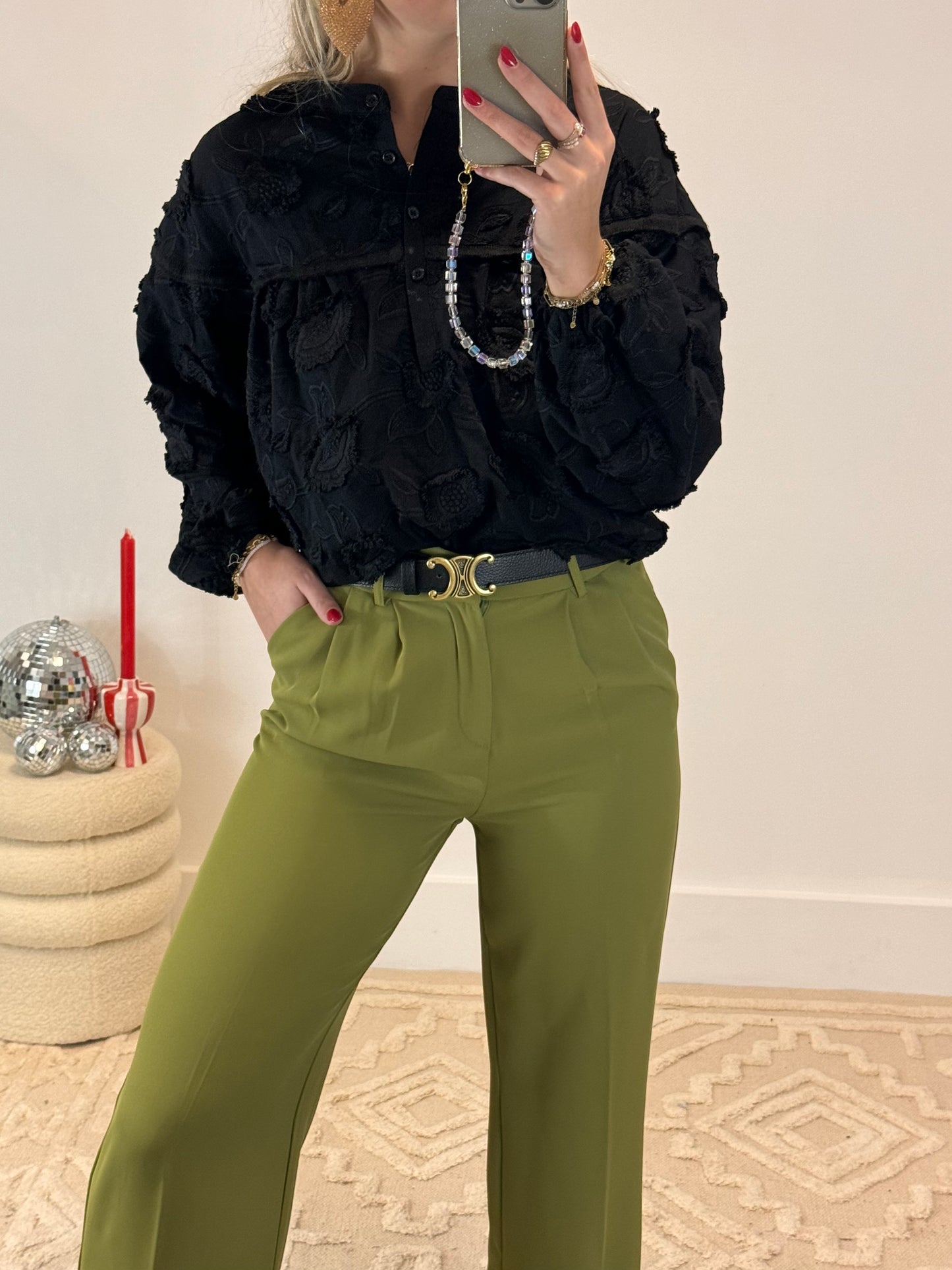Celin Belt Leather Zwart