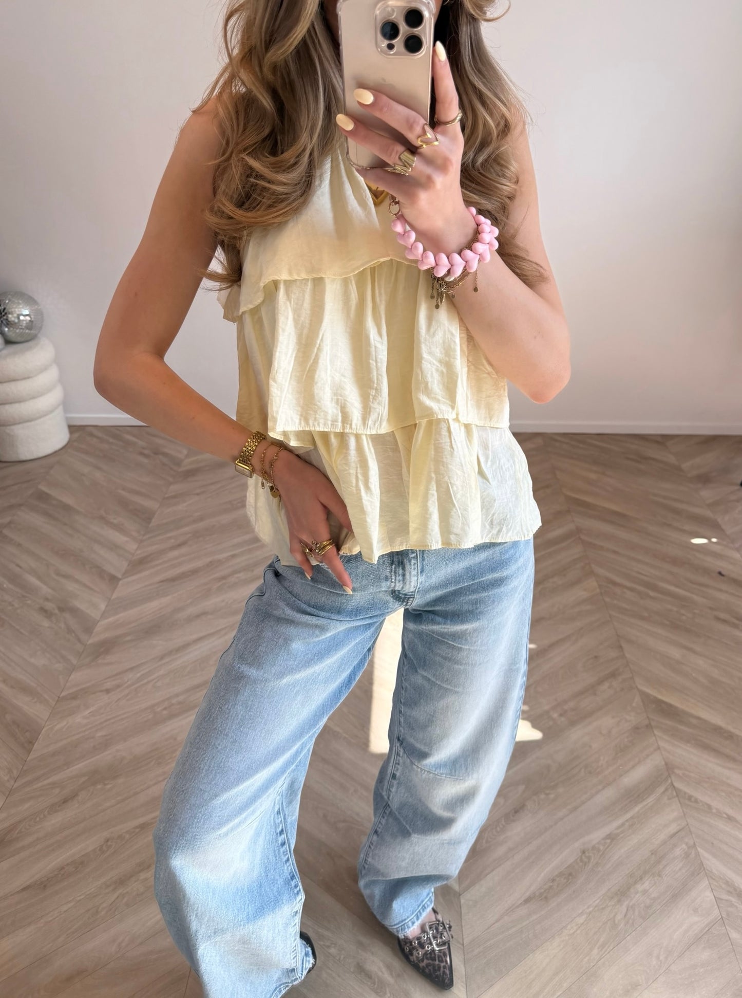 Fien Ruffle Top Geel