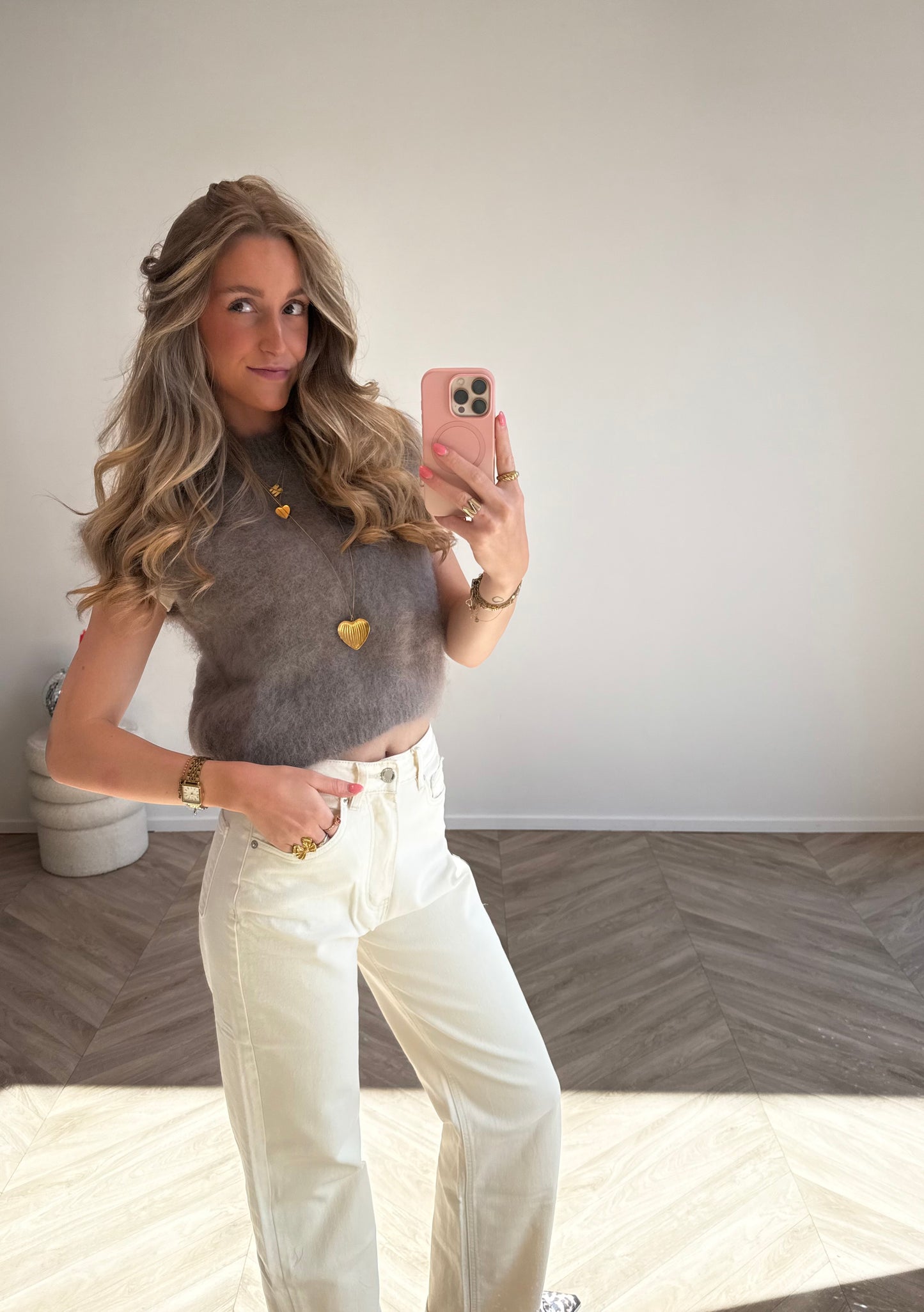 Liva Mohair Top Taupe