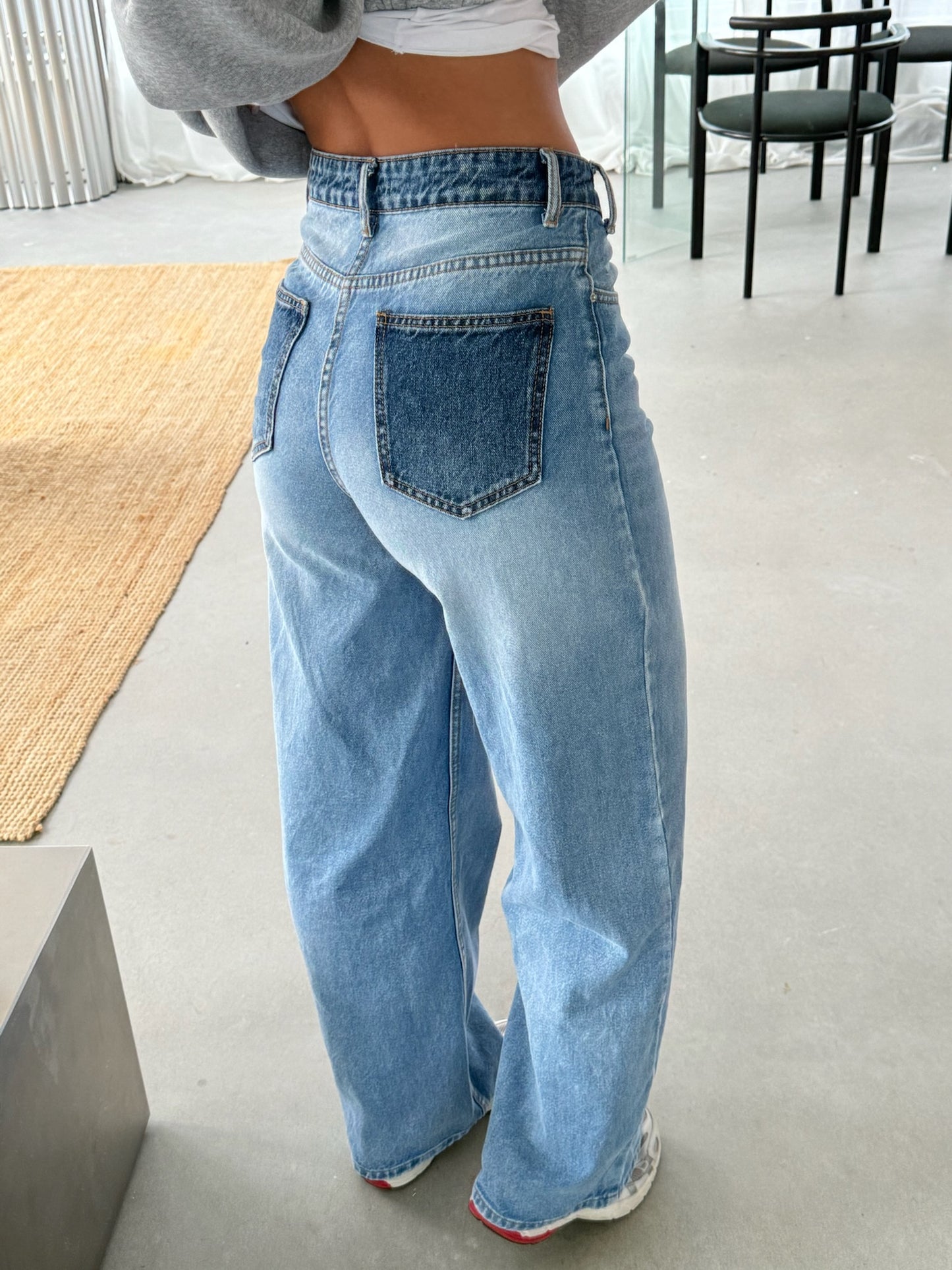 Maeve Crossed Waist Wide Leg Jeans Light Blue