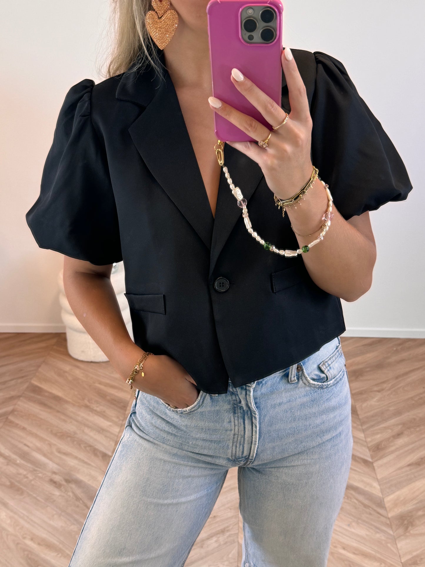 Floor Puff Blazer Zwart