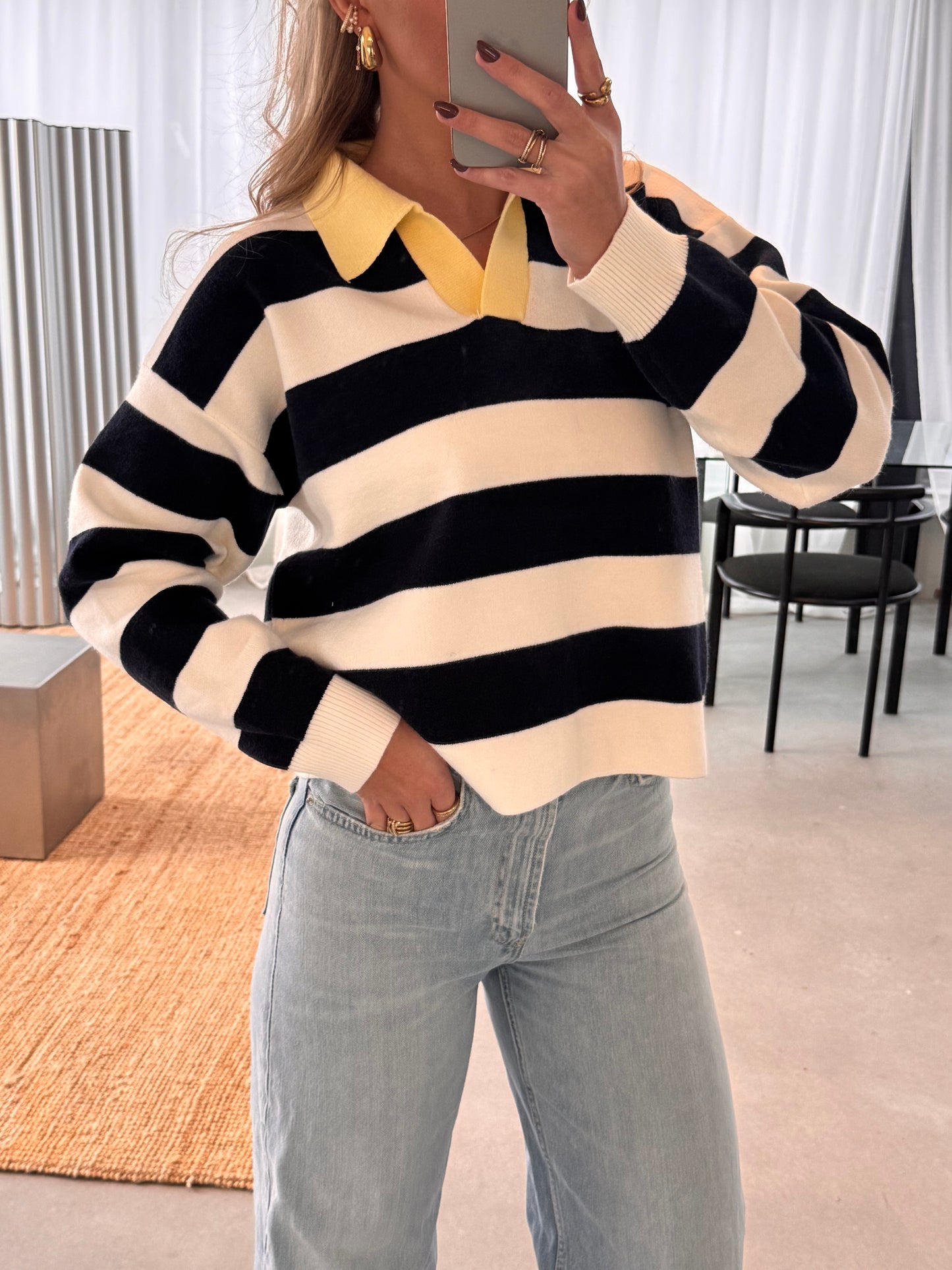 Elisa Polo Knit Blauw/Geel