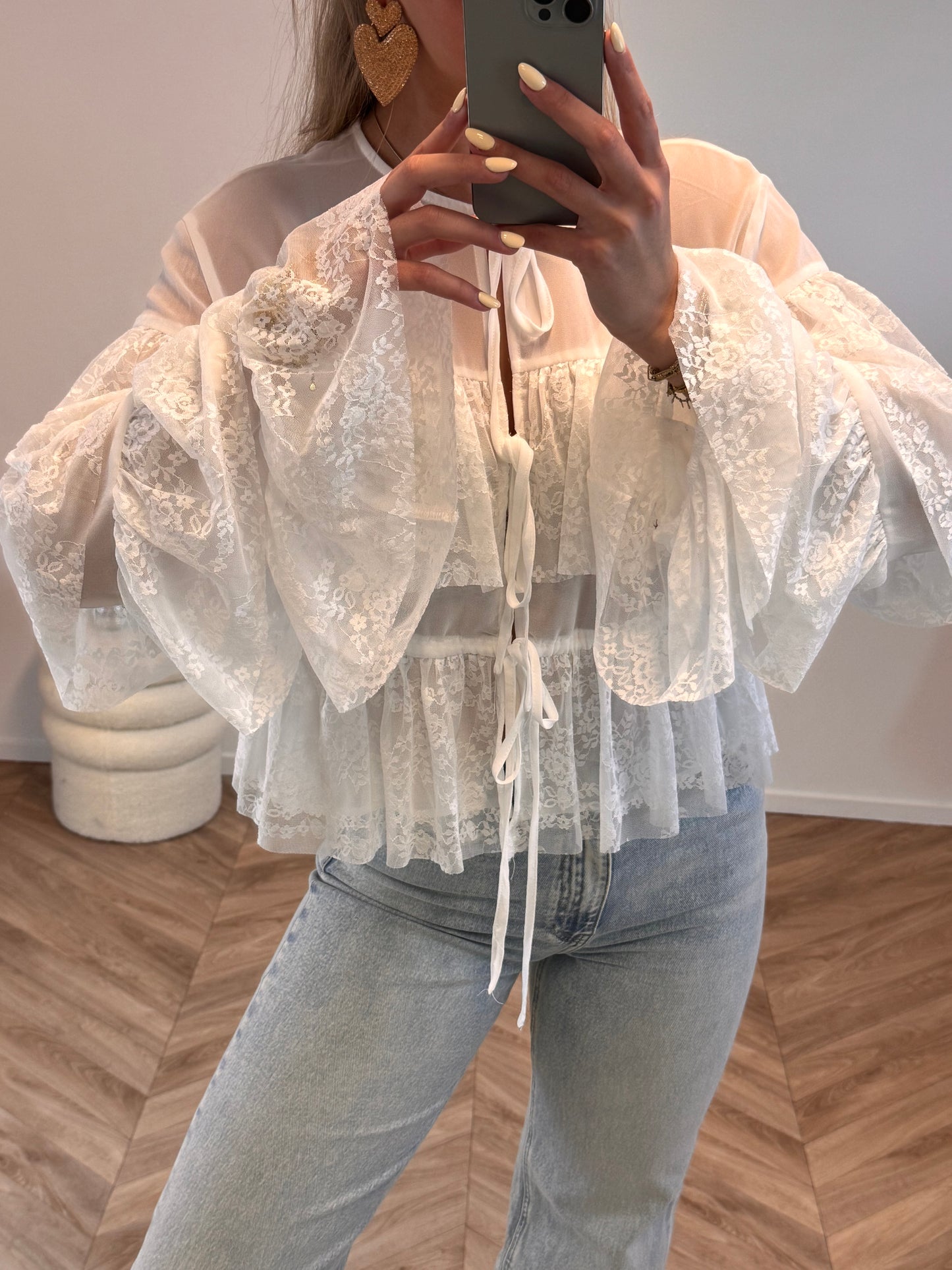 Romy Ruffle Blouse Wit