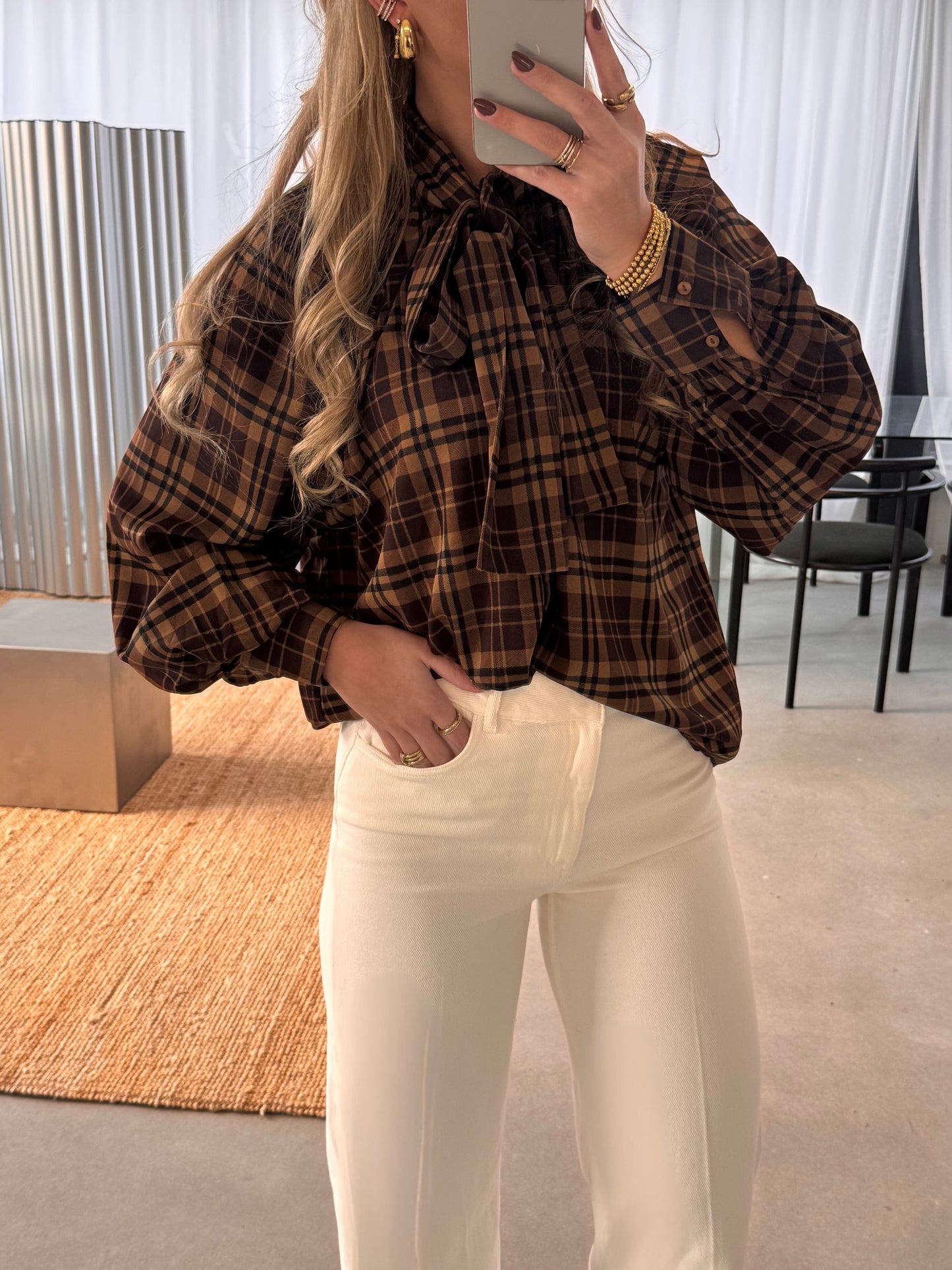 Noor Blouse Strik Bruin