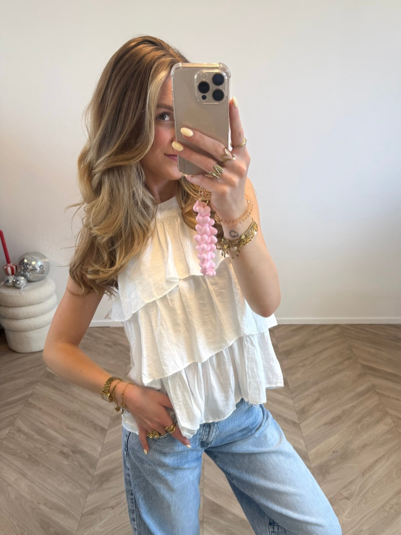 Fien Ruffle Top Wit