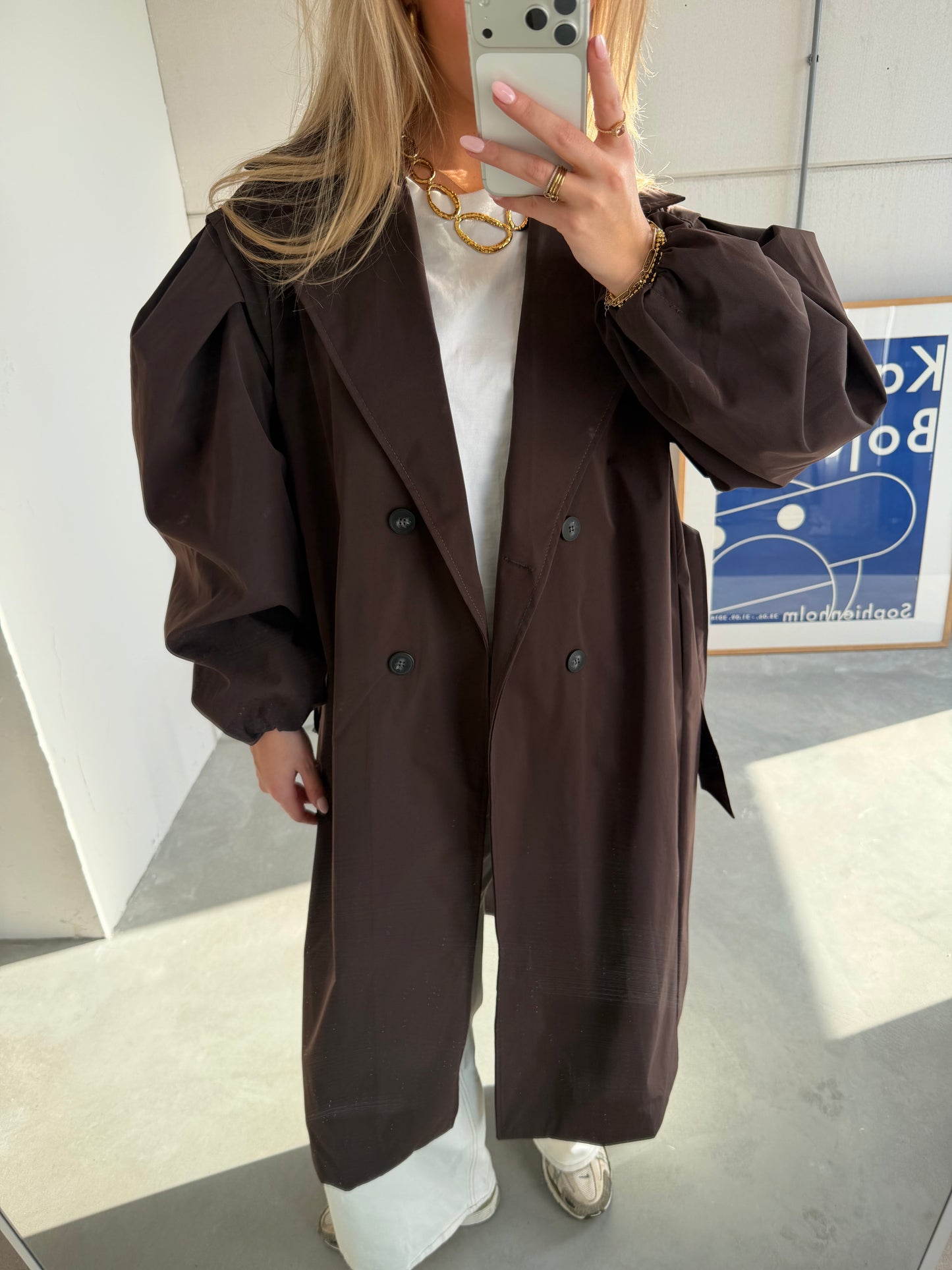 Lily Balloon Trenchcoat Bruin PRE ORDER