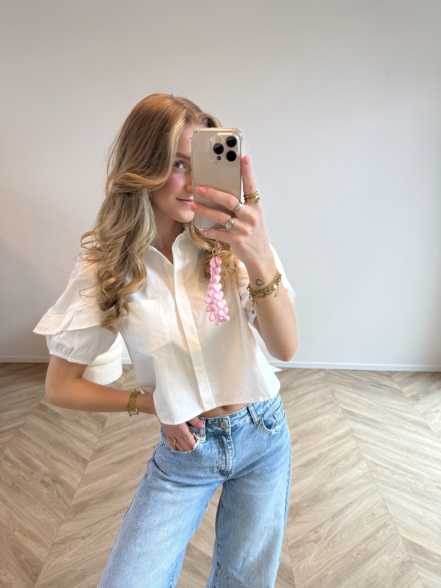 Gigi Open Rug Blouse Wit