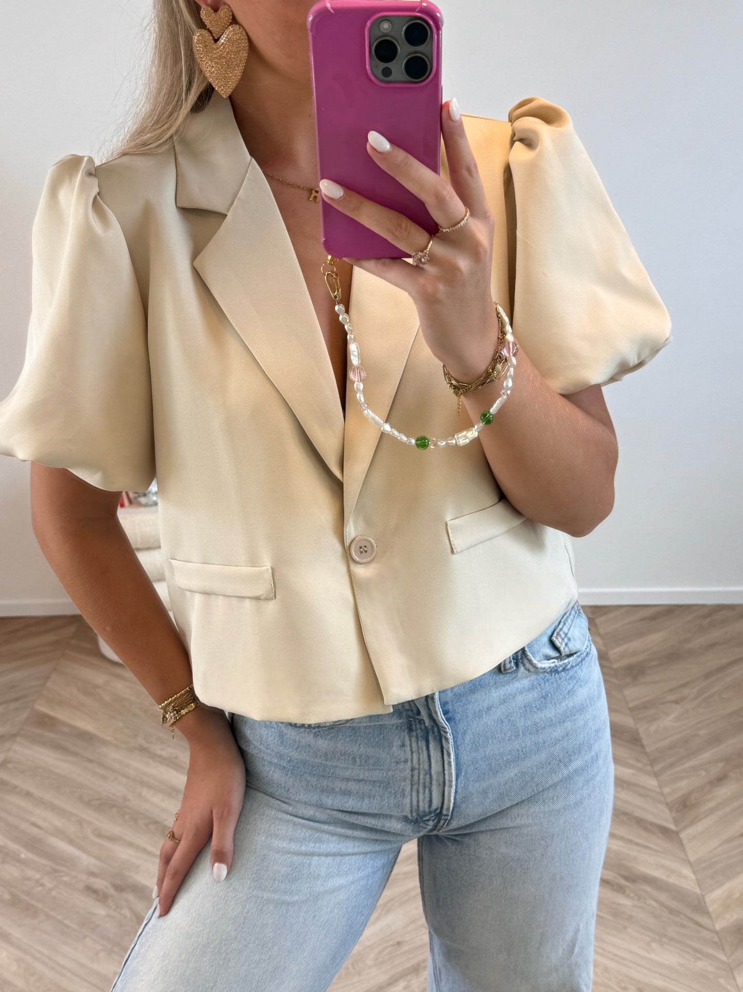 Floor Puff Blazer Beige