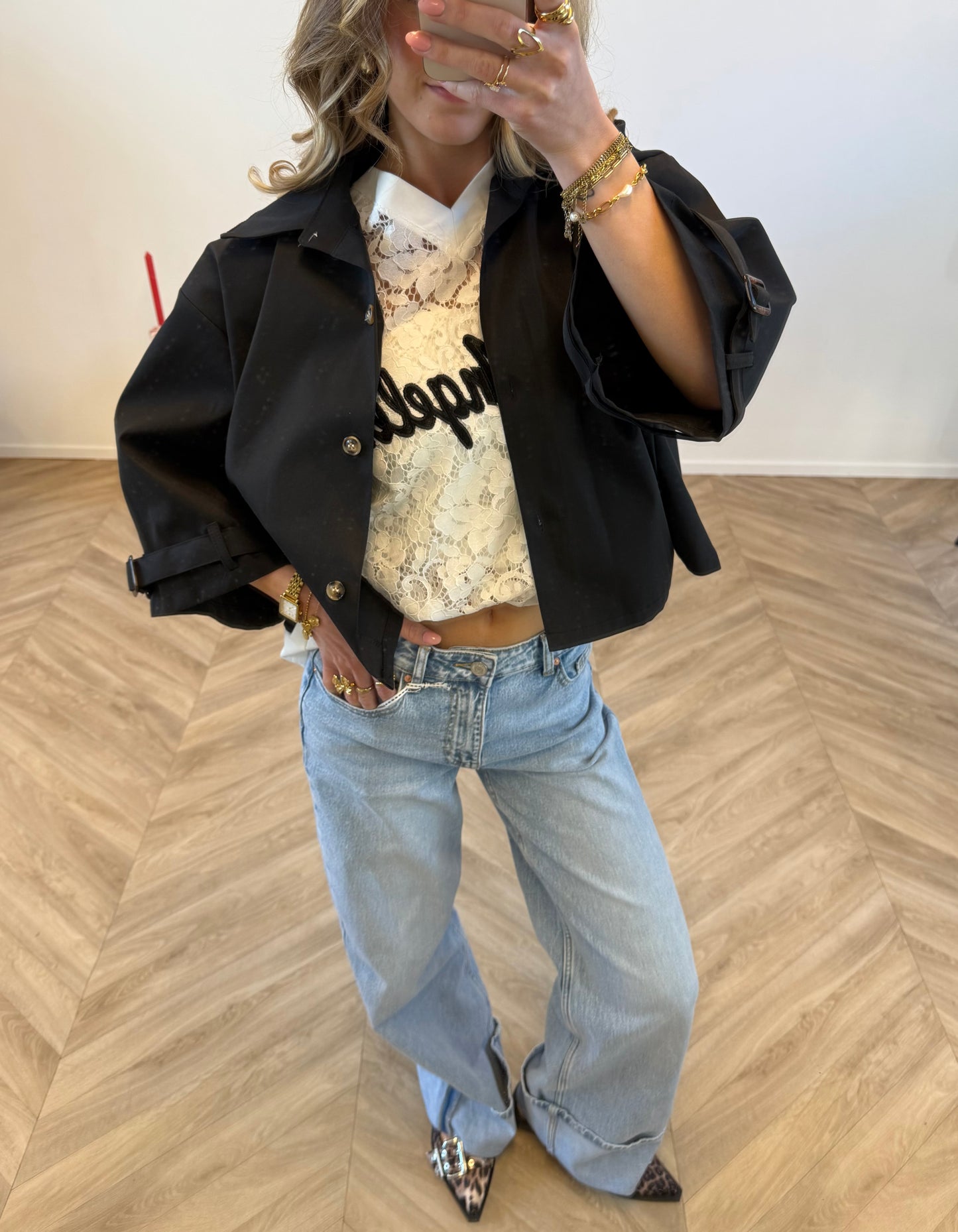 Feline Lace Baseball Jersey Wit