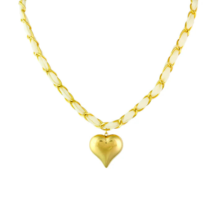 Beige Heart Necklace