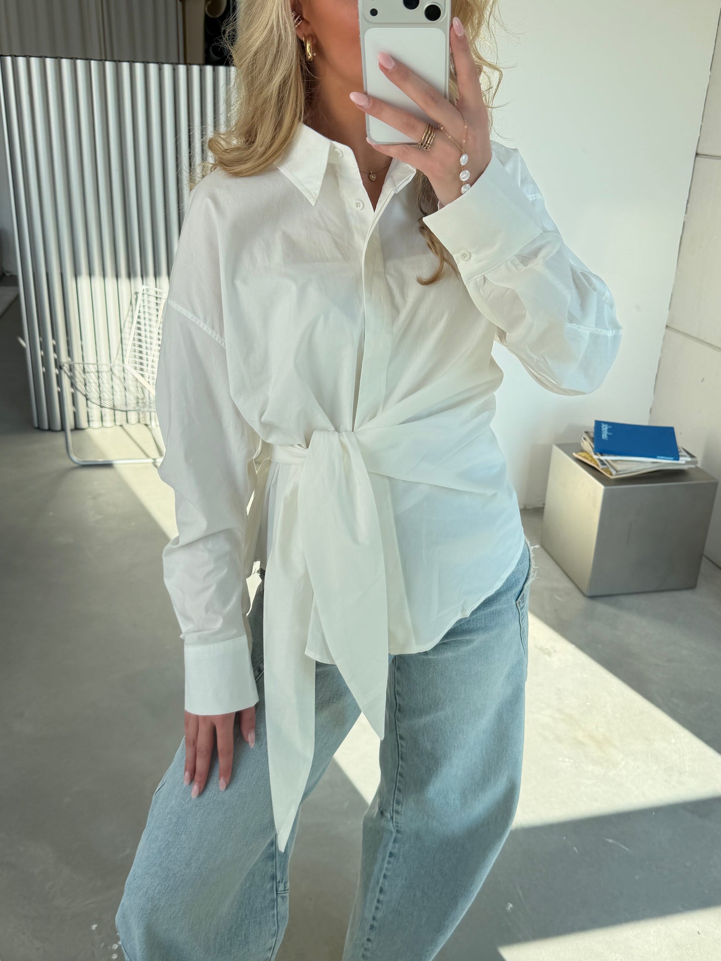 Kyra Strik Blouse Wit