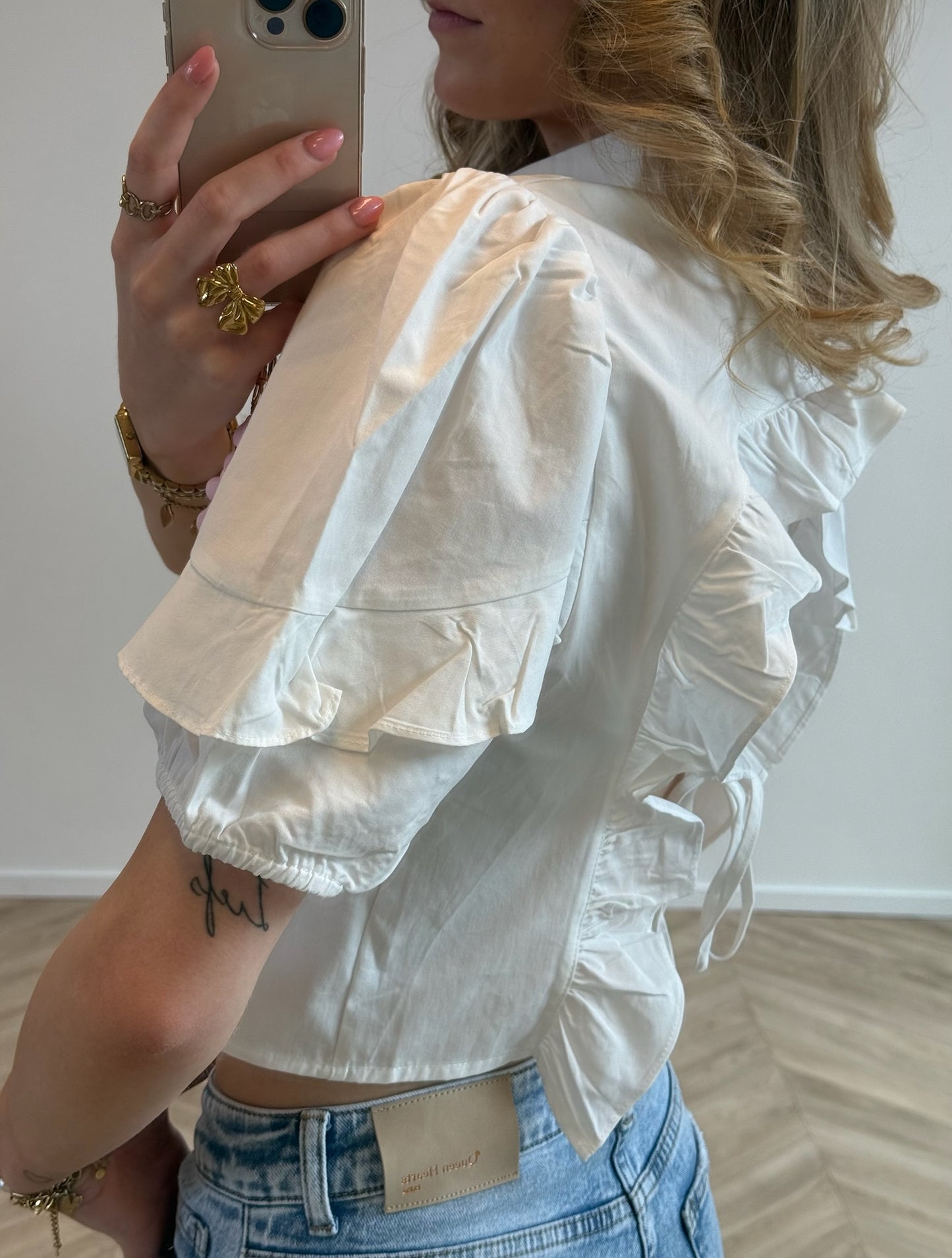 Gigi Open Rug Blouse Wit