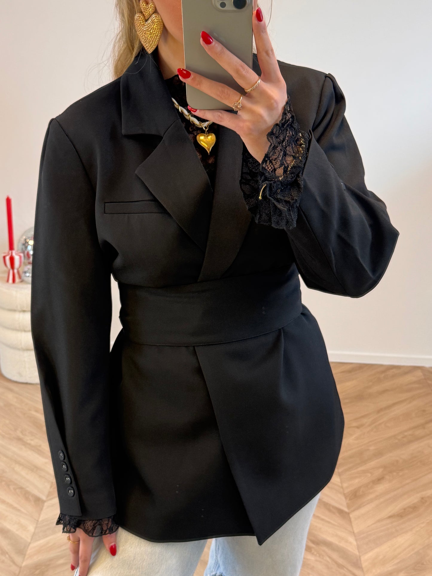 Lina Knotted Blazer Zwart