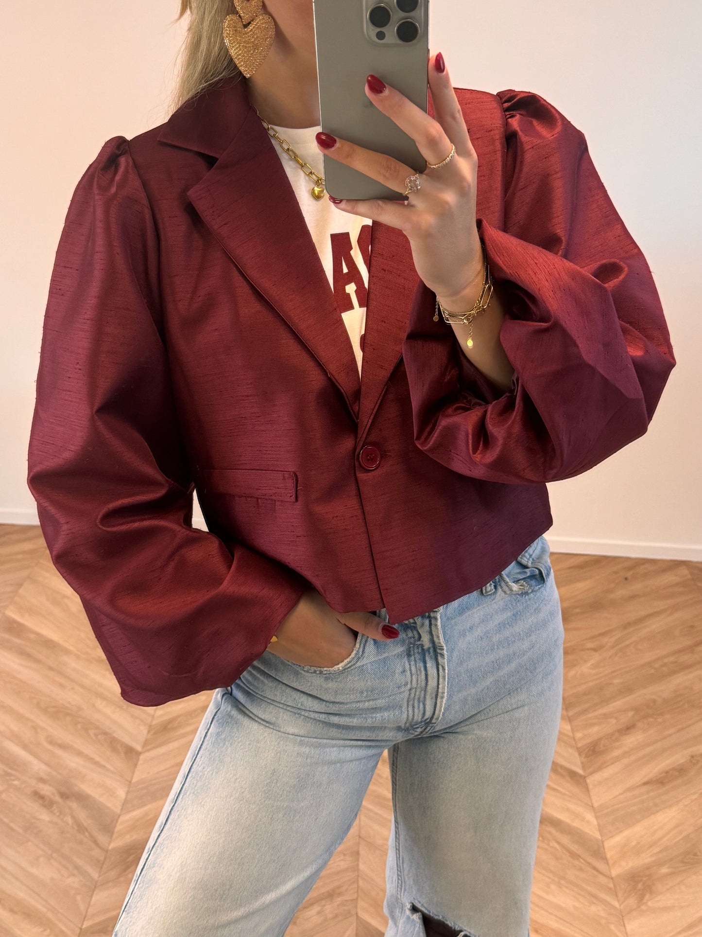 Roxy Puff Blazer Bordeaux Rood