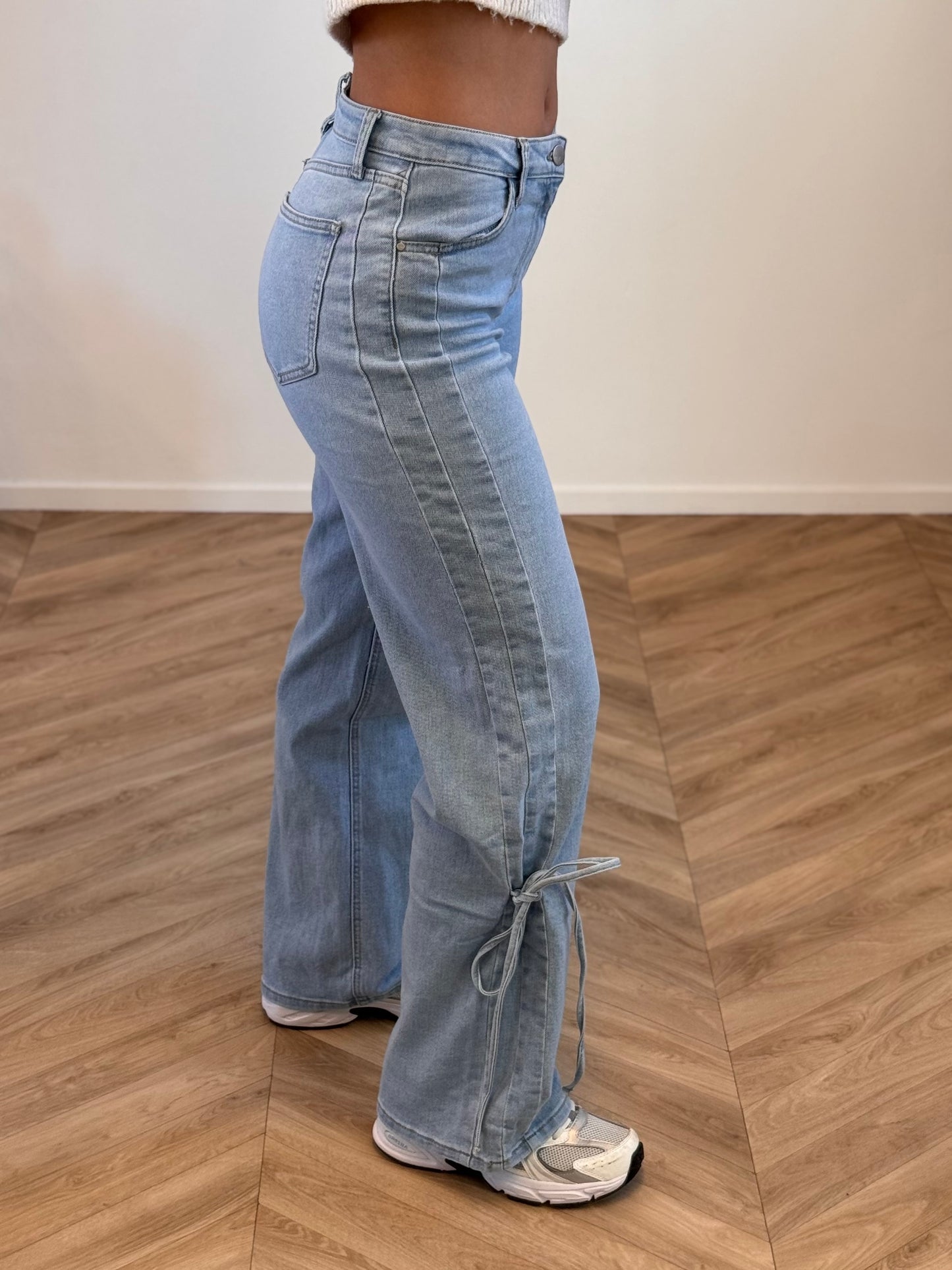 Fien Strikjes Wide Leg Jeans