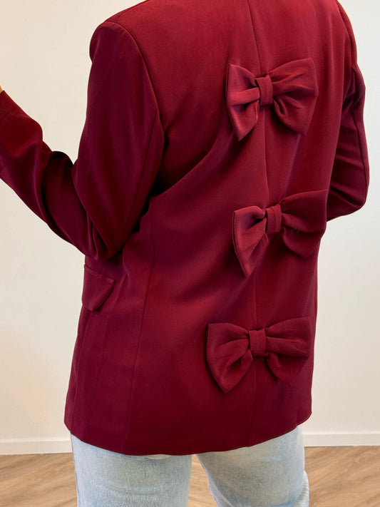 Rosa Bow Blazer Bordeaux Rood