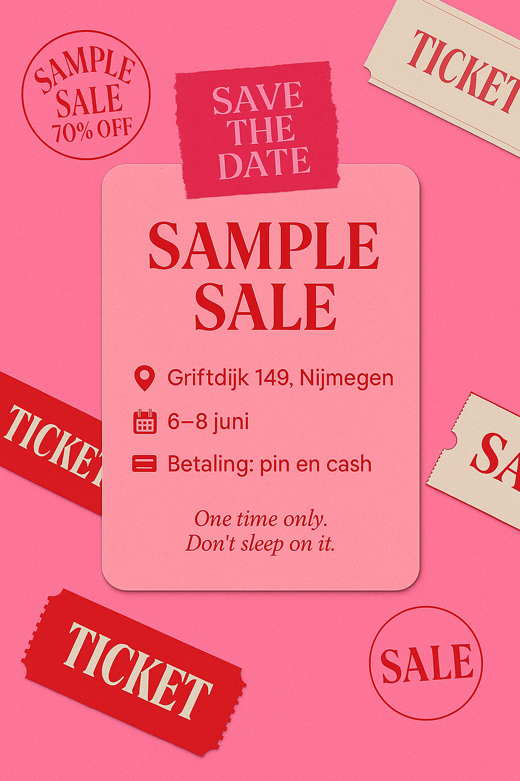 Sample Sale Kaartje 7 juni