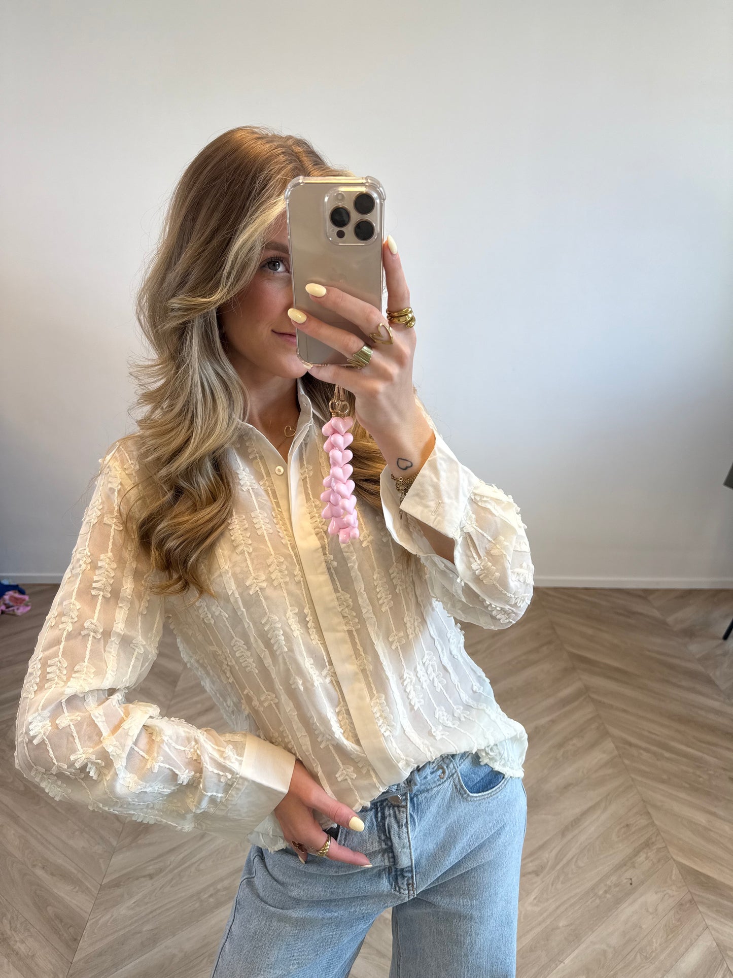 Ruffle Blouse Beige