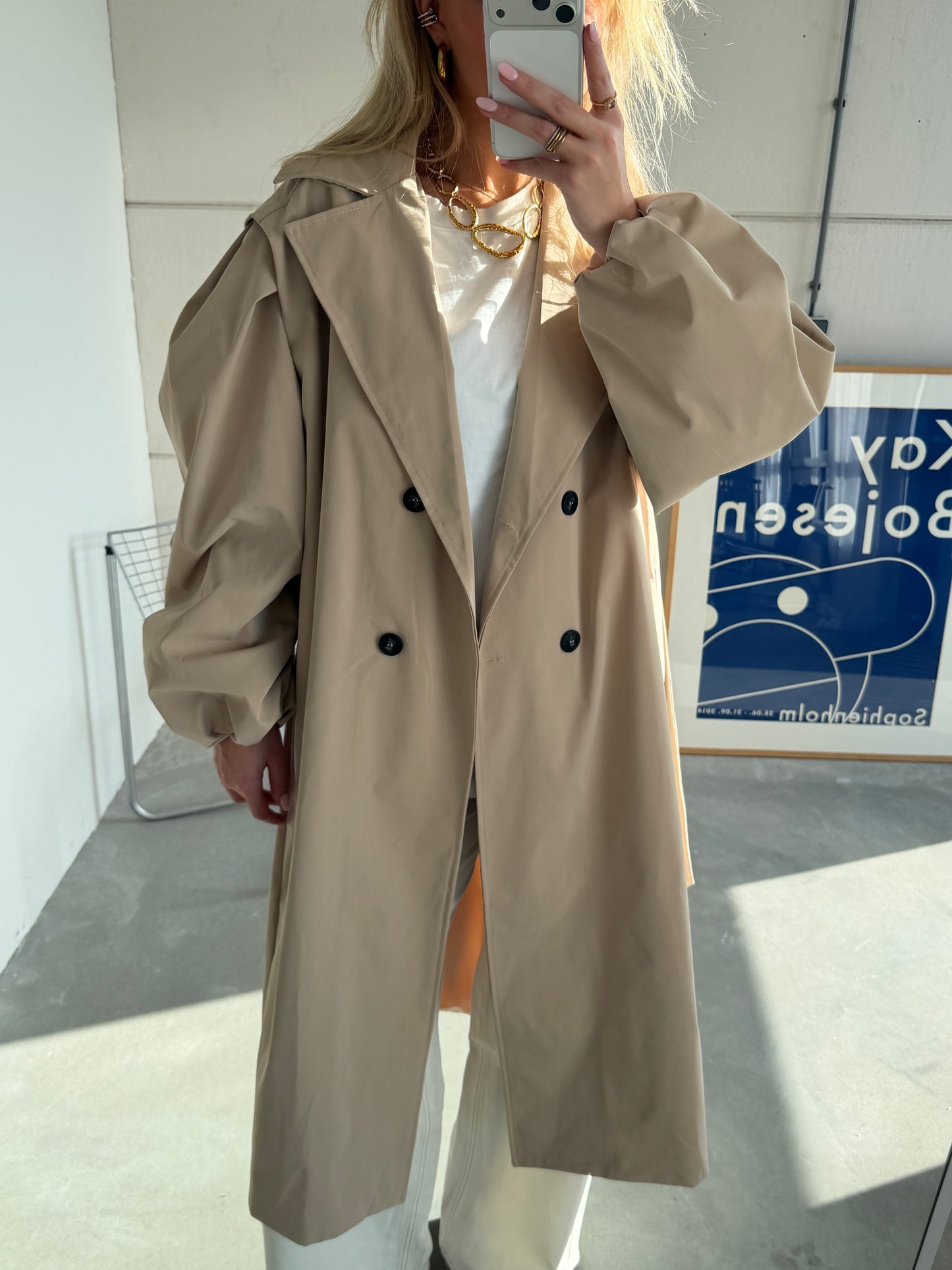 Lily Balloon Trenchcoat Beige