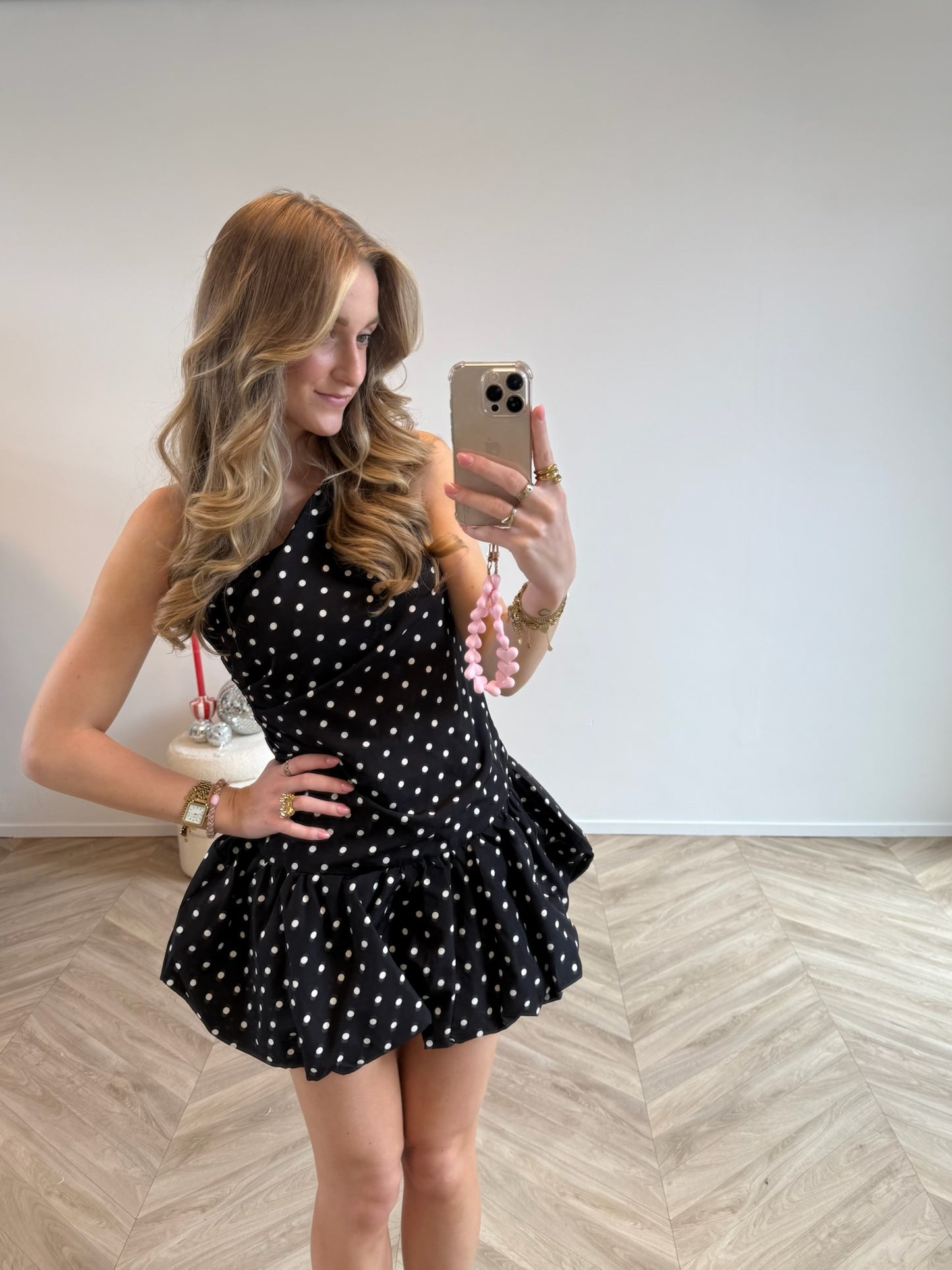 Lola Dot Jurk Zwart