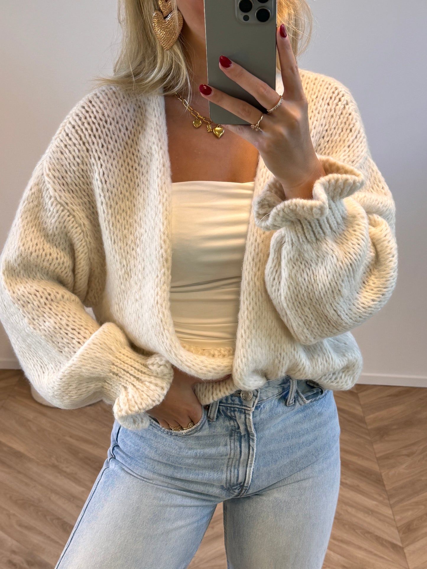 Mara Cardigan Ruffle Off White