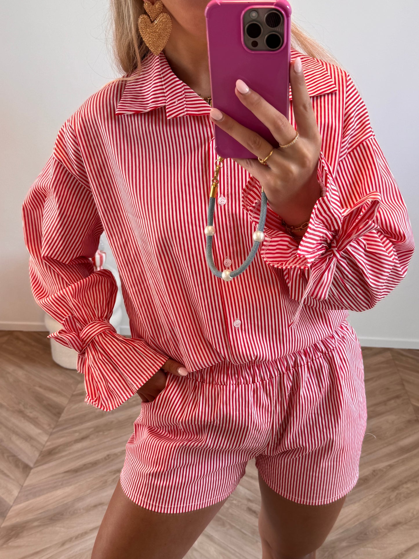 Yara Blouse Gestreept Rood