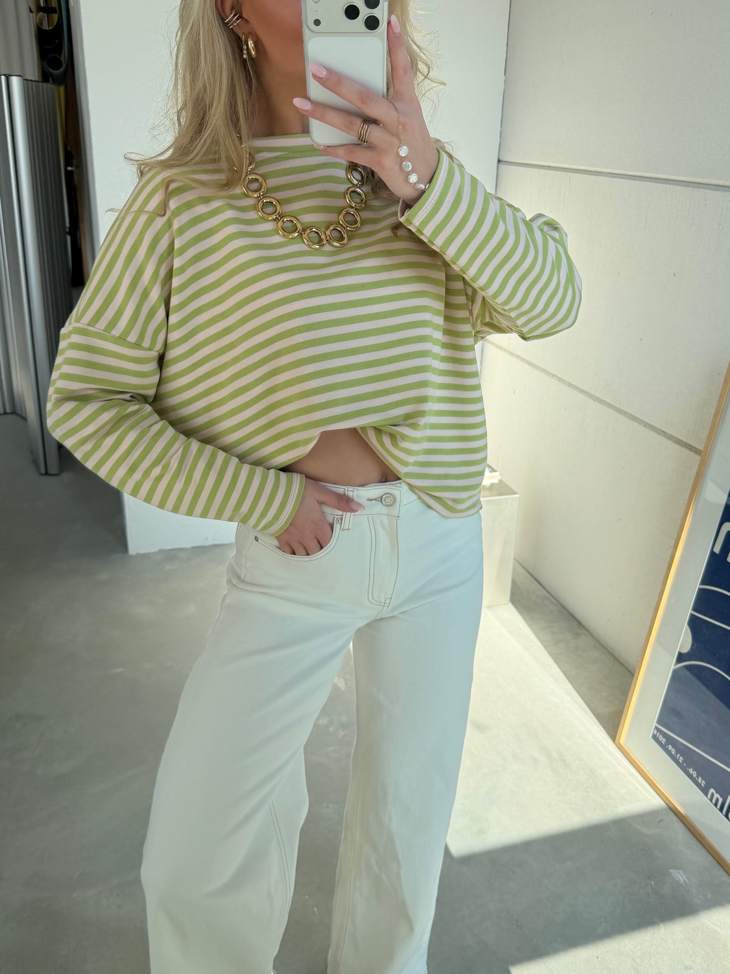 Isa Striped Tee Groen