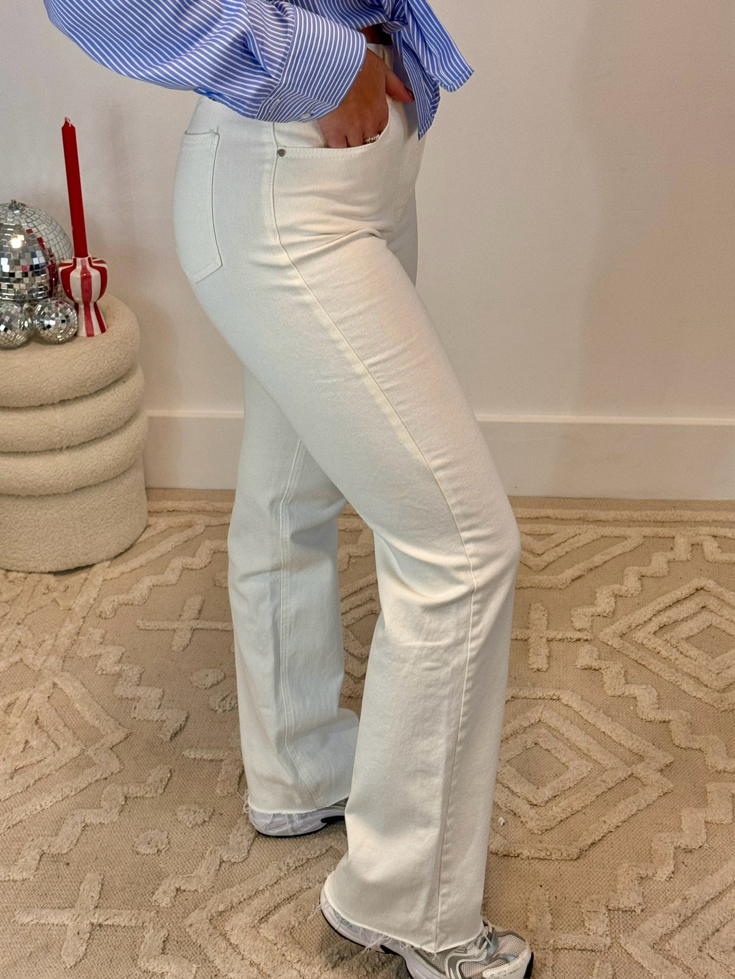 Liv Wide Leg Tall Jeans White