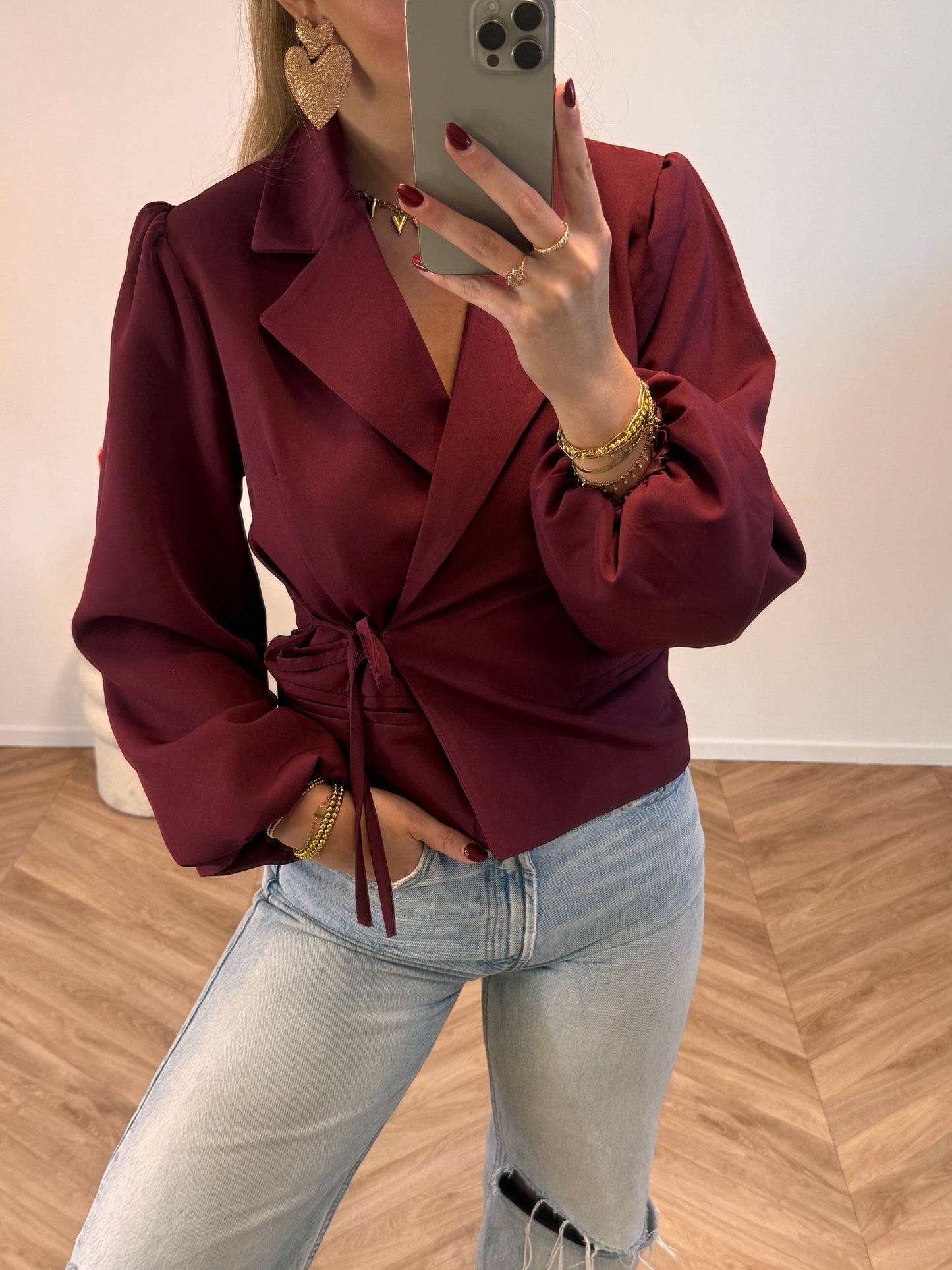 Jasmijn Top Uni Bordeaux Rood