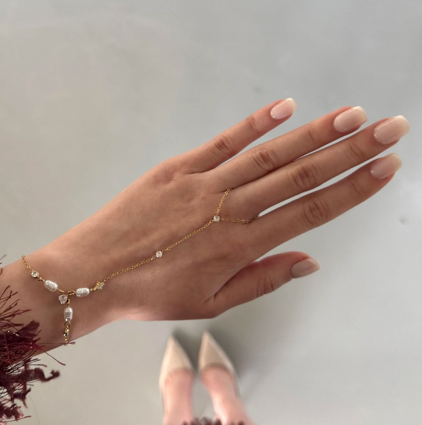 Hand Chain Pearl Strass