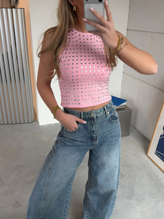 Studs Tanktop Roze