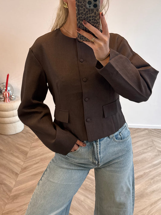 Mila Blazer Top Bruin PRE ORDER