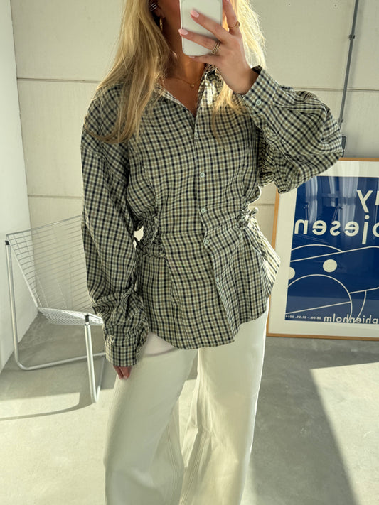 Anna Tapered Blouse Donkerblauw