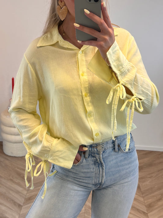 Bella Linnen Blouse Geel