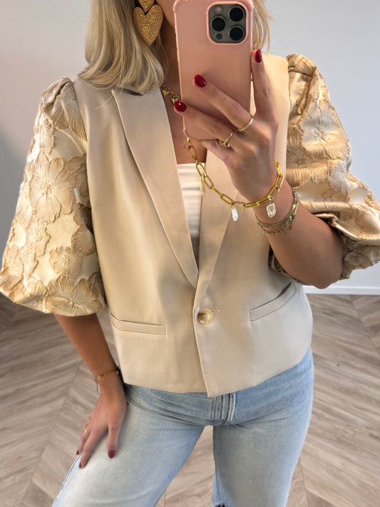 Emily Puff Blazer Beige