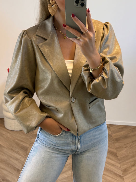 Jade Puff Blazer Goud