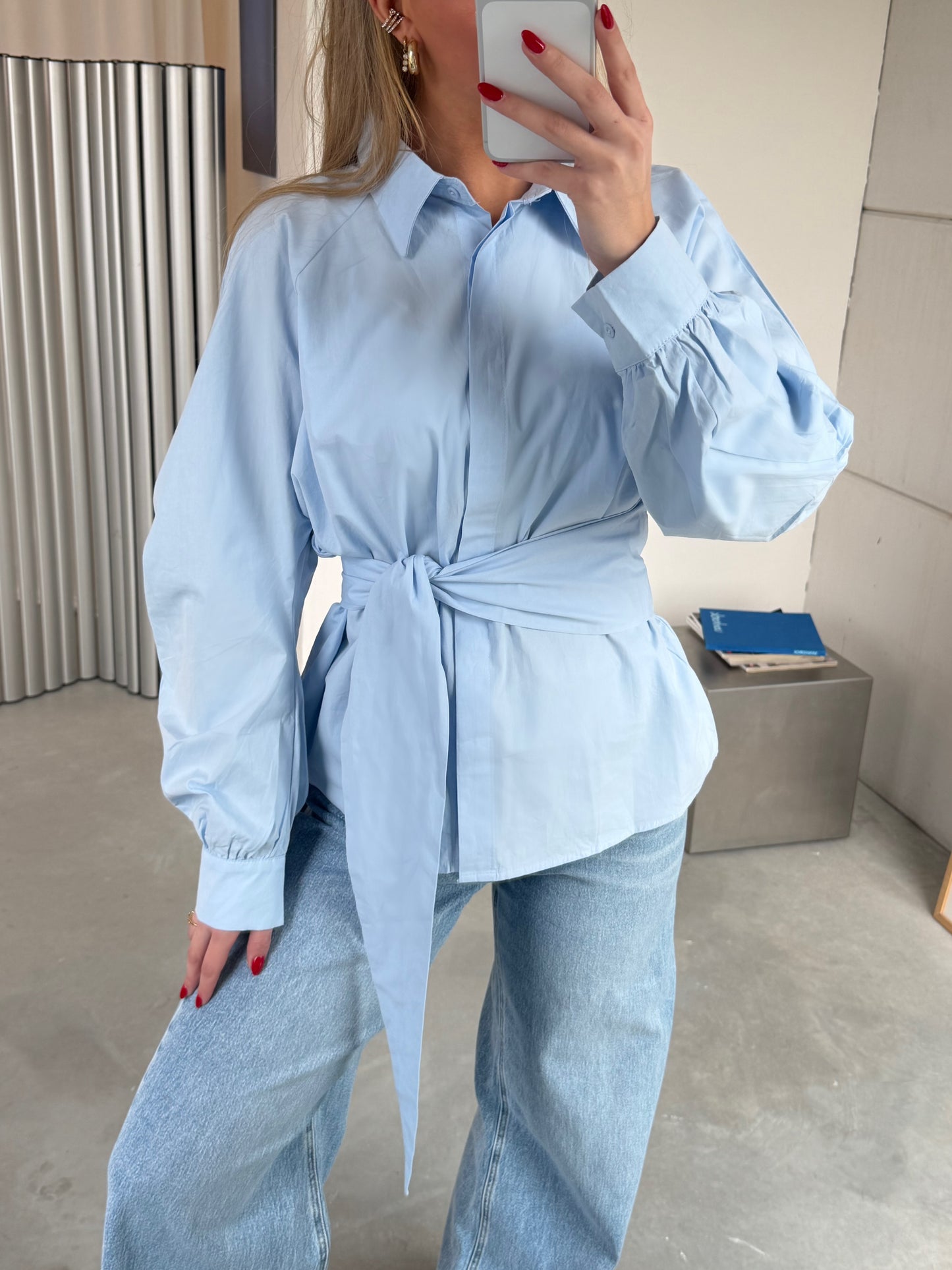 Emily Blouse Strik Blauw