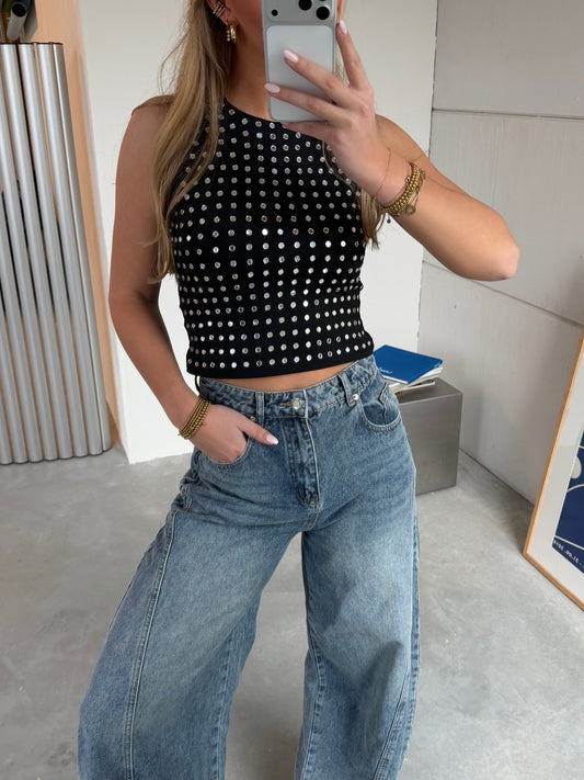 Studs Tanktop Zwart