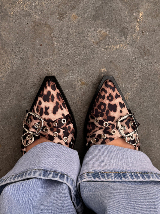 Tess Slingback Panter (enkele gesp)
