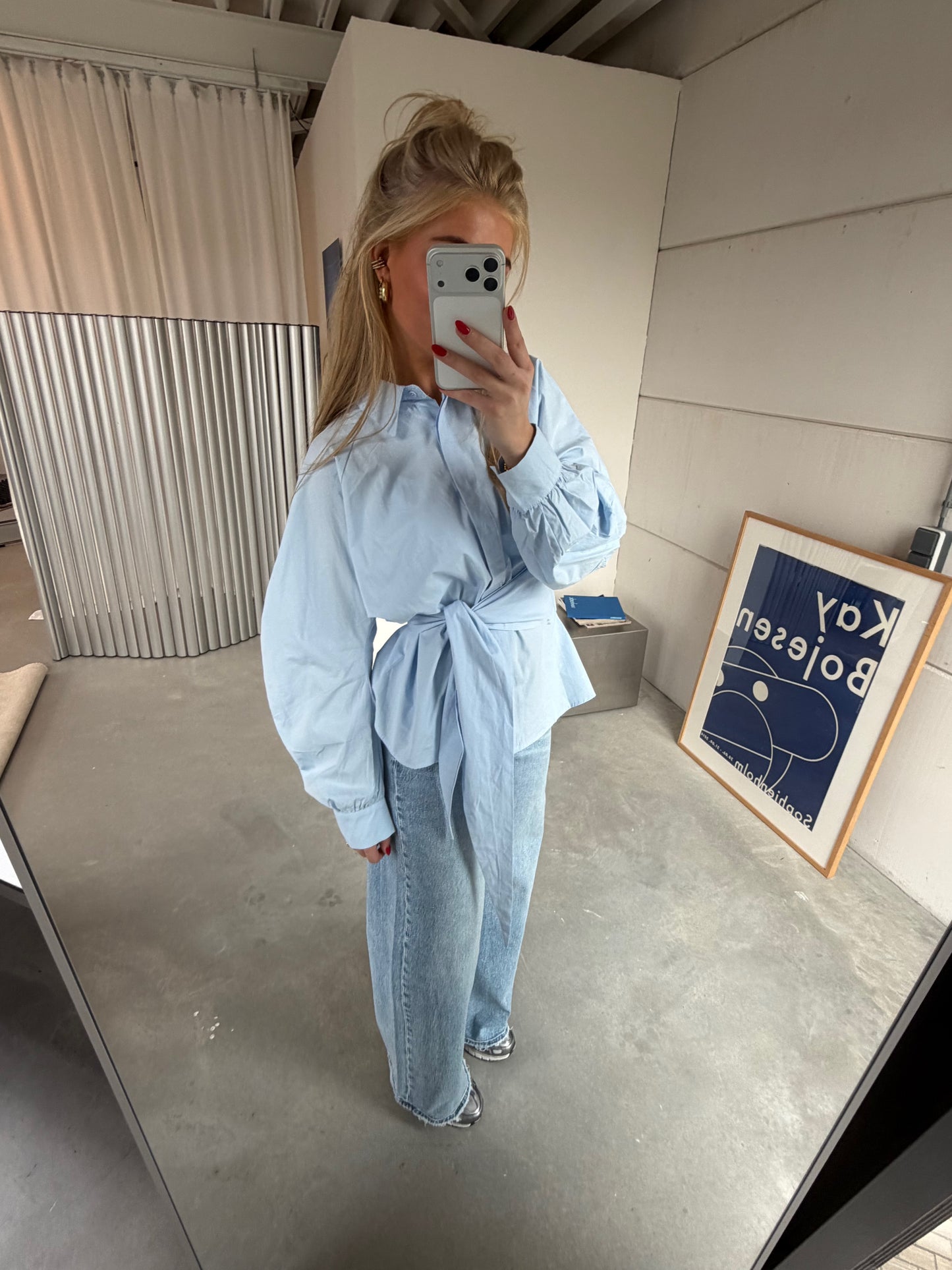 Emily Blouse Strik Blauw