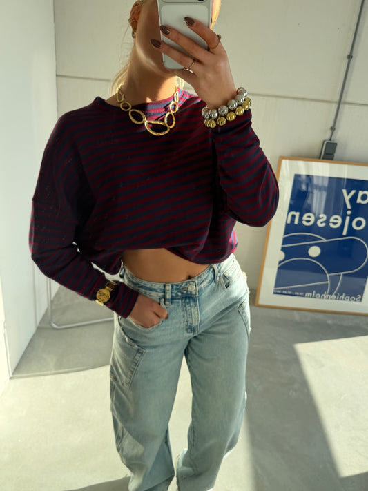 Isa Striped Tee Rood