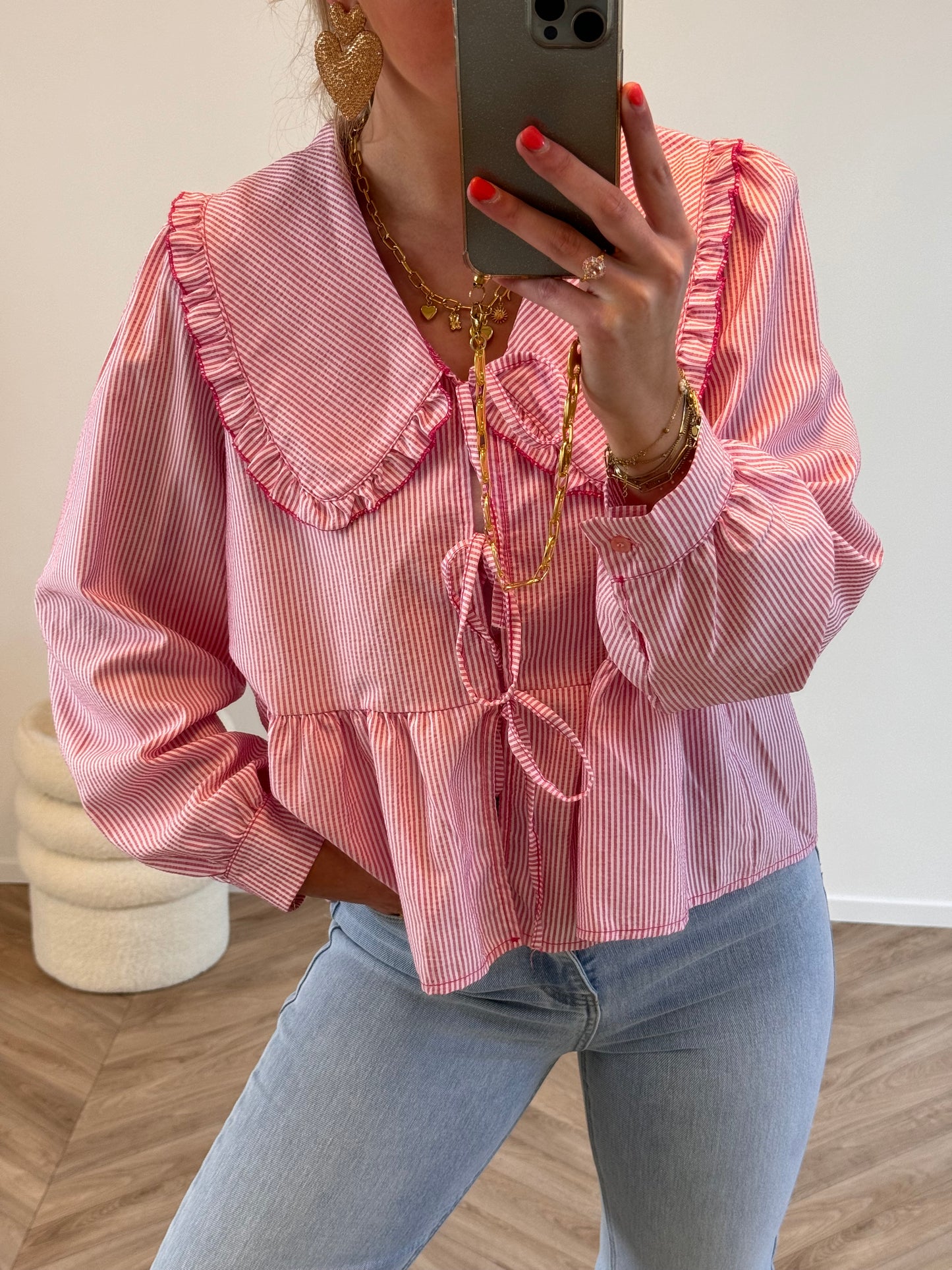 Lovi Blouse Gestreept Roze