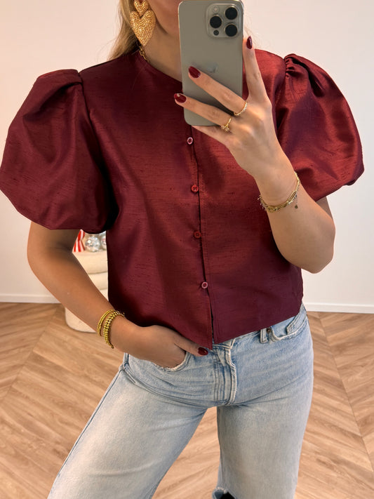 Celine Blouse Bordeaux Rood