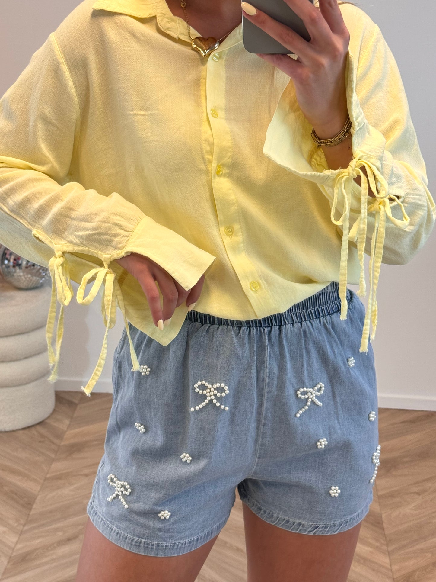 Bella Linnen Blouse Geel