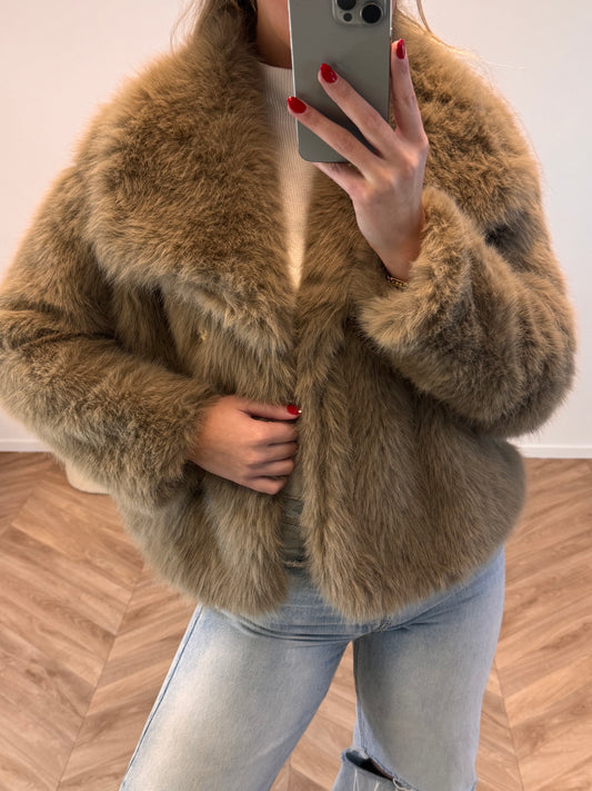 Faux Fur Jas (Donker)