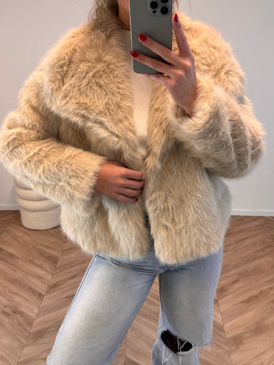 Faux Fur Jas (Licht)