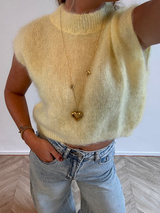 Liva Mohair Top Lichtgeel